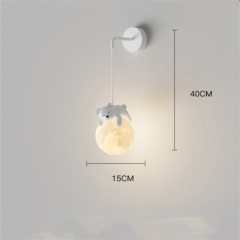 Pendant Moon Light | Adorable Bear & Bunny Design with Dimmable LED 7