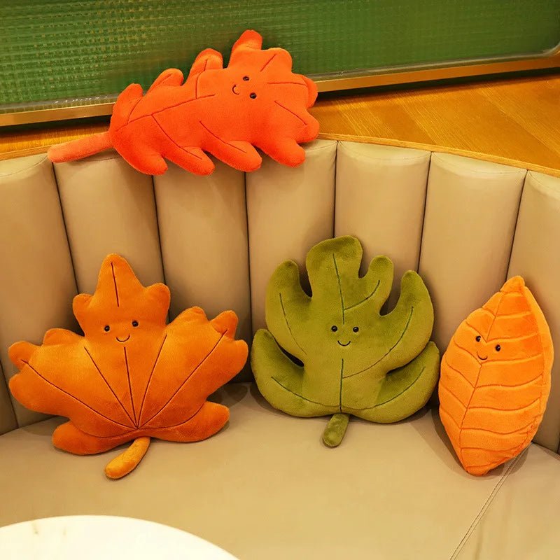 Plush Autumn Leaf Pillow | Cozy Fall Decor for Home Comfort 3
