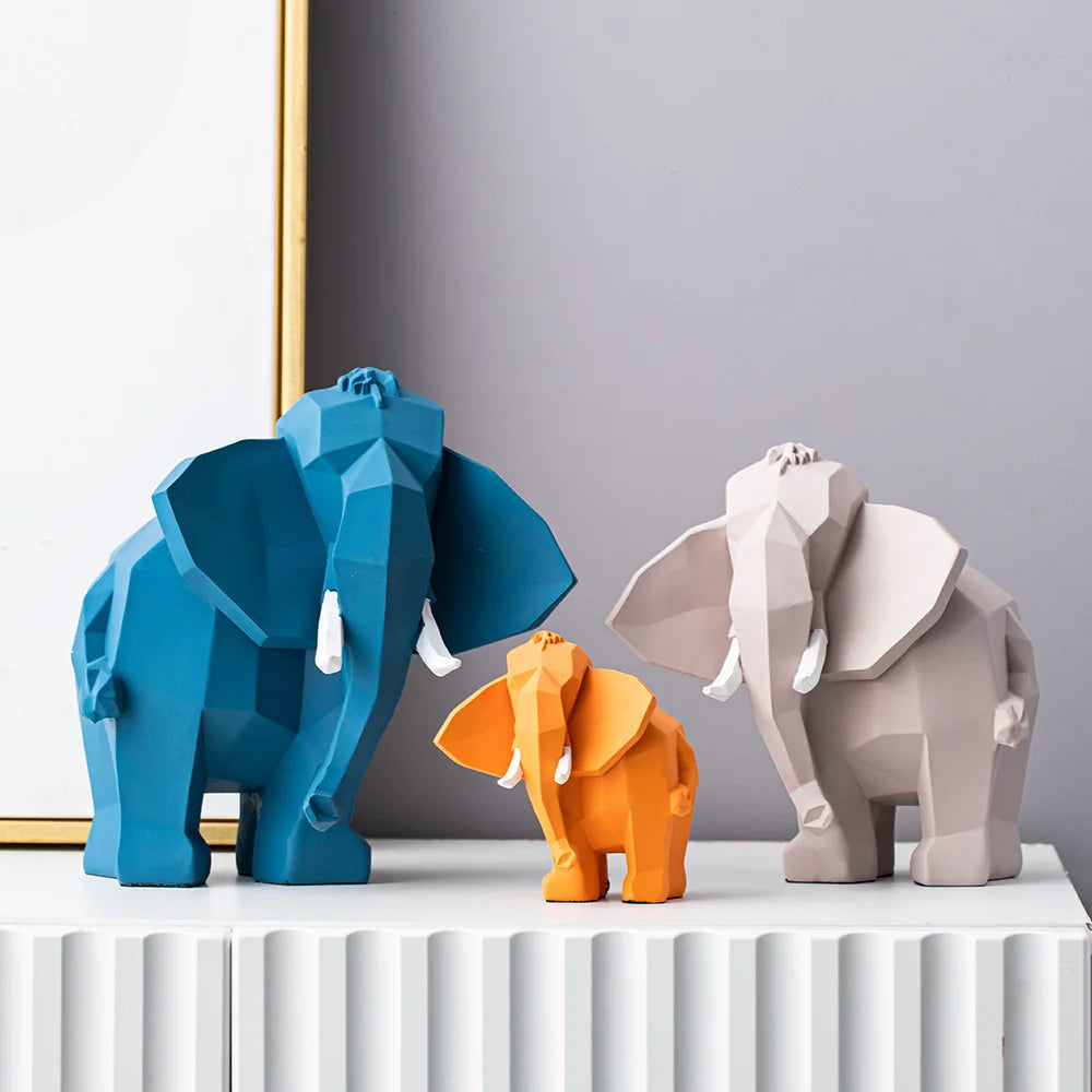 Geometric Elephant Art Statues | Nordic Charm in Three Sizes 2