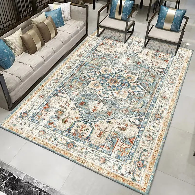 Retro Living Room Rug | Soft Polyester with Non-Slip Backing 4