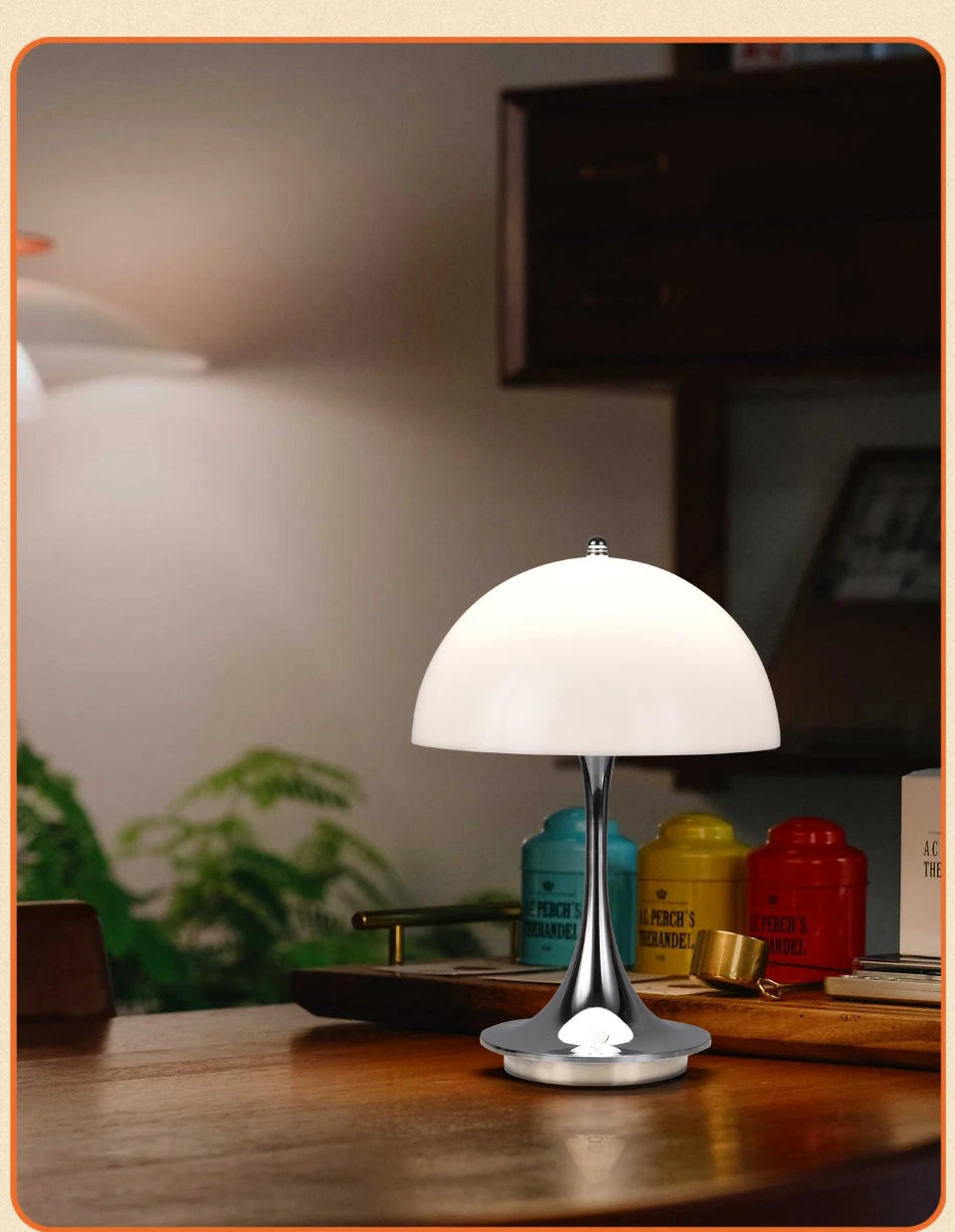Mushroom Dome Table Lamp | Modern Design with Dimmable LED Lighting 4