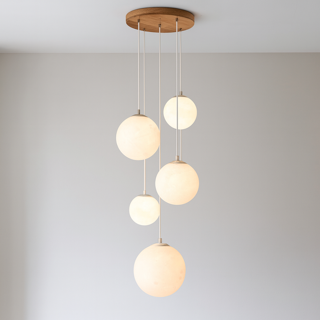 Scandinavian Chandelier | Moon Lamp for Staircase and Dining Room 6