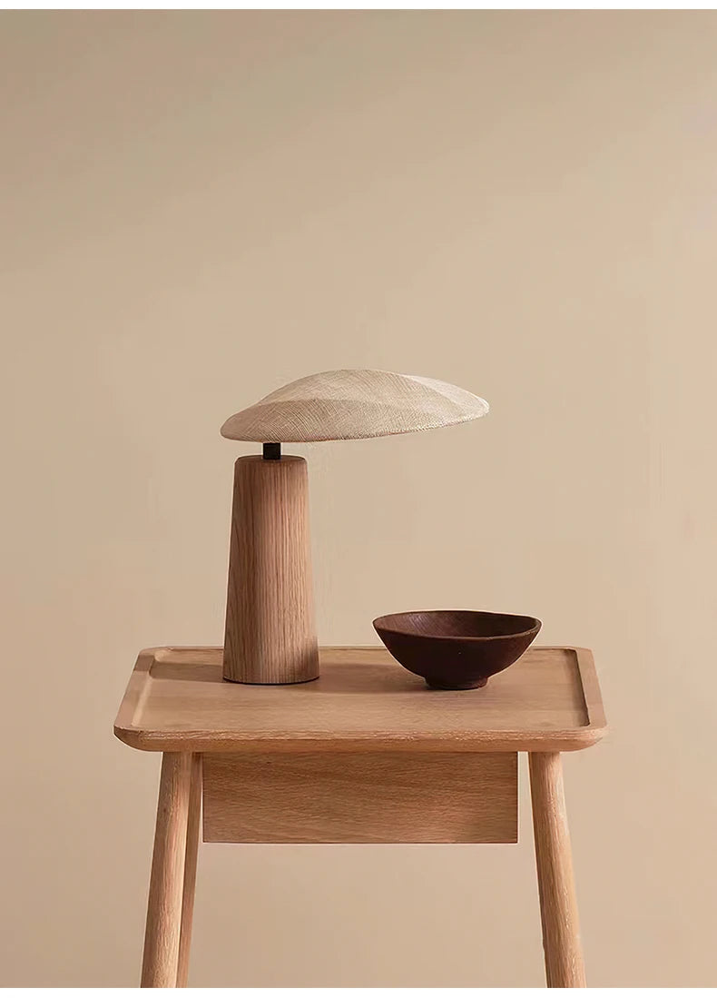 Wabi Sabi Table Lamp | Minimalist Design with Natural Wood Base 3