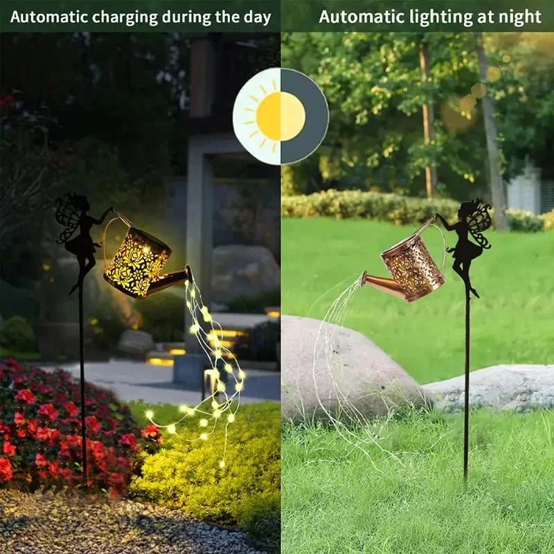 Solar Fairy Watering Can Lights | Enchanting Garden Decor 3