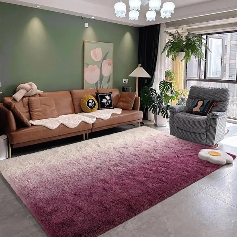 Plush Area Rug | Soft Polyester with Gradient Design 2