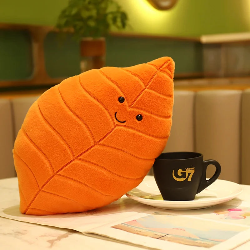 Plush Autumn Leaf Pillow | Cozy Fall Decor for Home Comfort 7