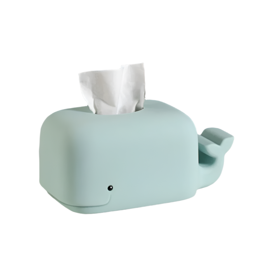 Kawaii Whale Tissue Box Cover | Soft Silicone Design for Fun Decor 10
