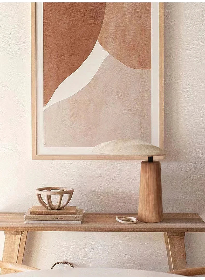 Wabi Sabi Table Lamp | Minimalist Design with Natural Wood Base 4
