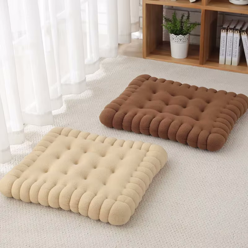 Plush Biscuit Cushion | Soft Cotton Filling for Playful Home Decor 5