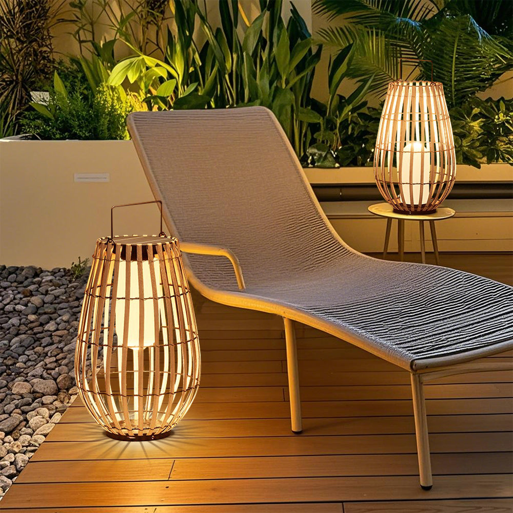 Solar Outdoor Lamp | Handmade Rattan Design for Patios 5