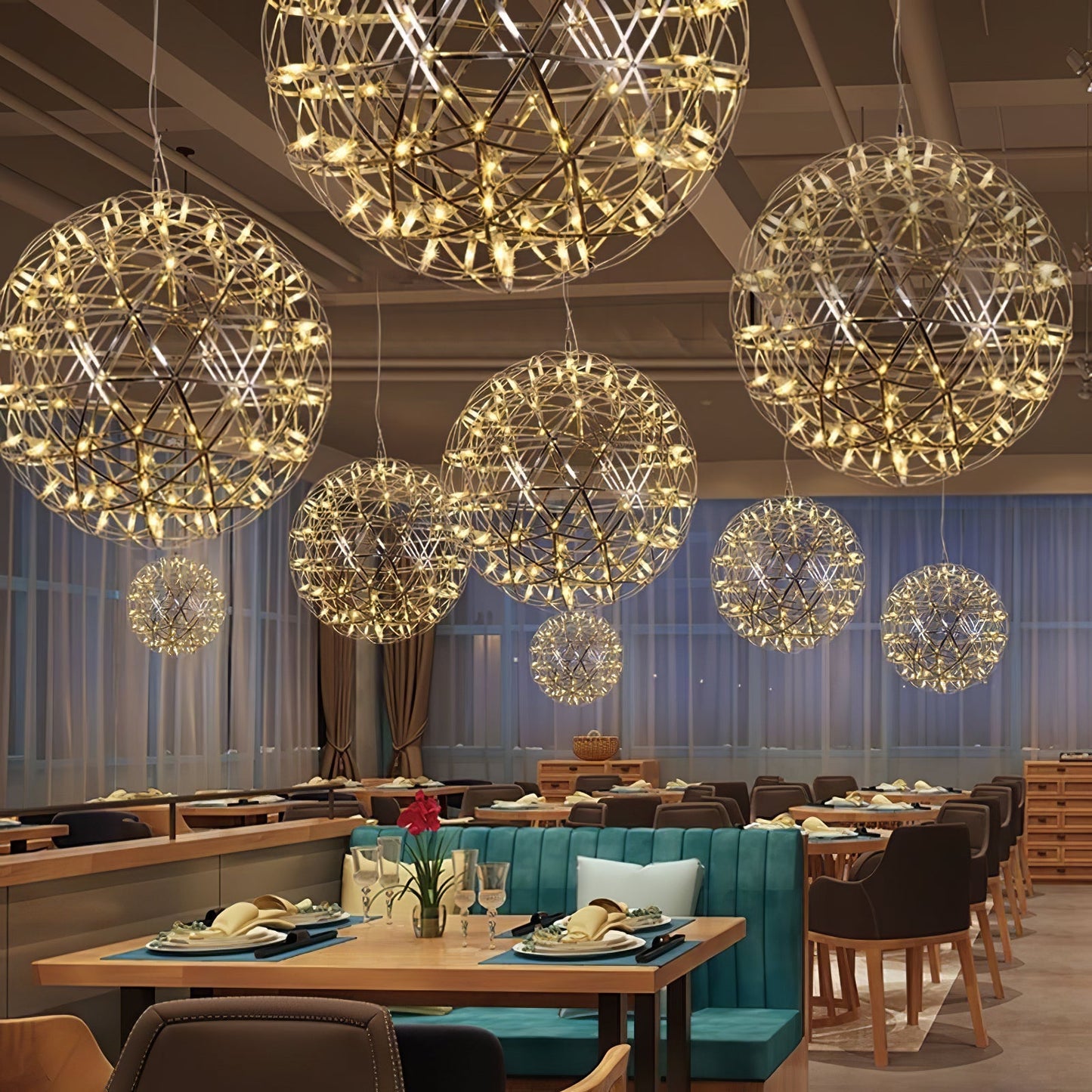 Spark Ball Pendant Light | Elegant Sphere Design with Warm LED Glow 4