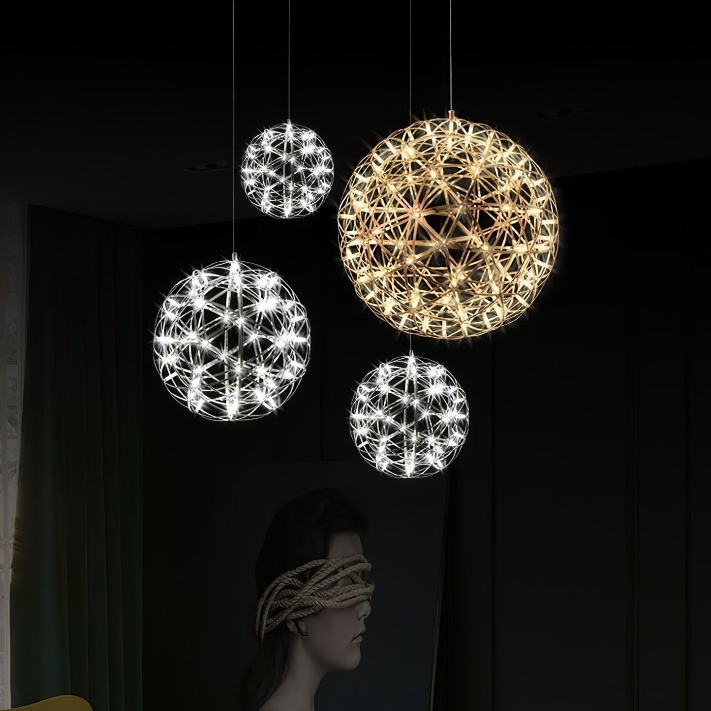 Spark Ball Pendant Light | Elegant Sphere Design with Warm LED Glow 6