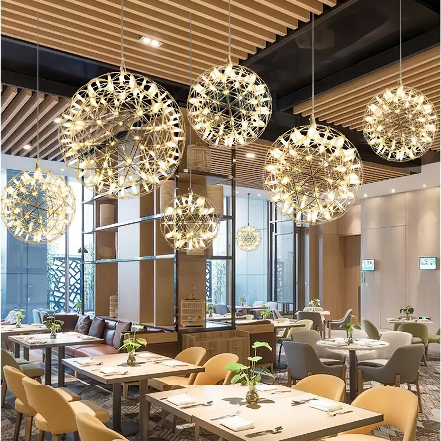 Spark Ball Pendant Light | Elegant Sphere Design with Warm LED Glow 8