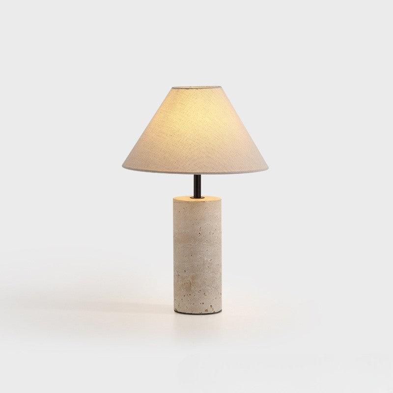 Table Lamp | Elegant Marble Base and Soft Linen Shade for Bedroom and Living Room 5