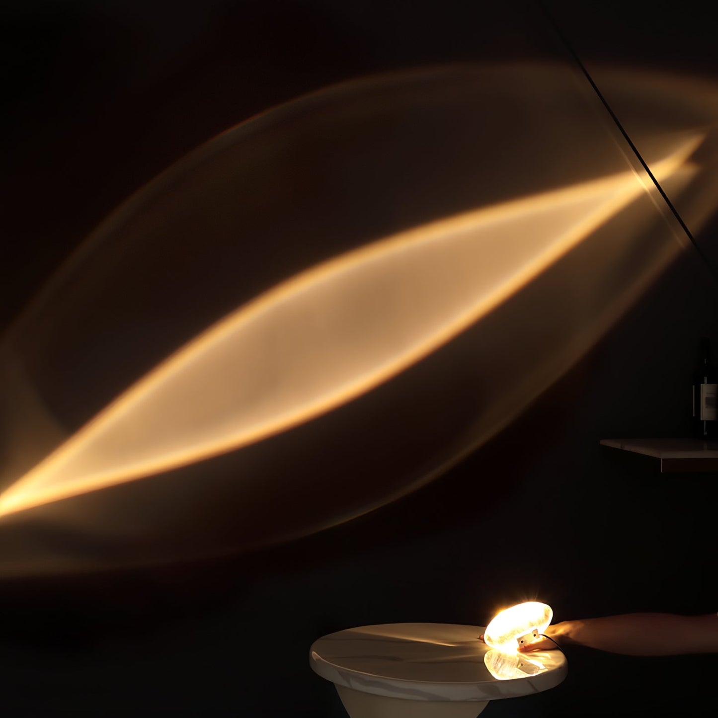 Table Lamp | Unique Oval Glass Design with Integrated LED Lighting 6