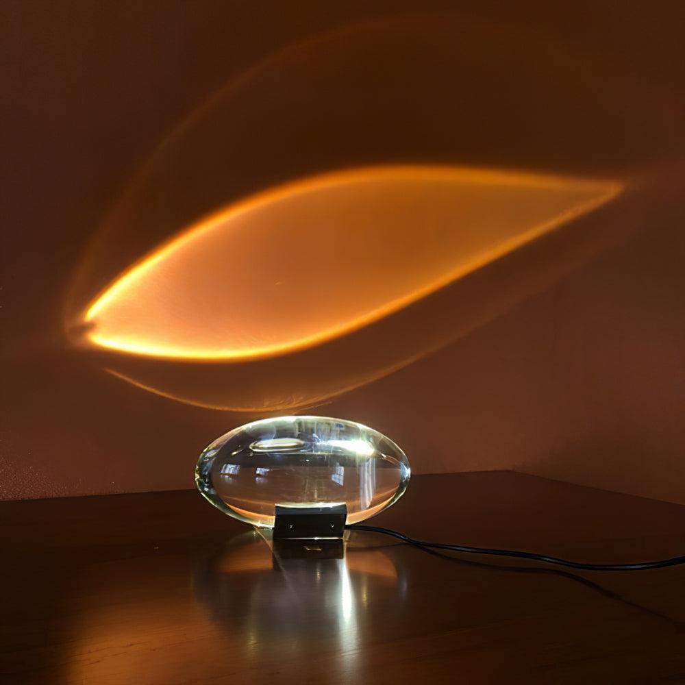 Table Lamp | Unique Oval Glass Design with Integrated LED Lighting 7