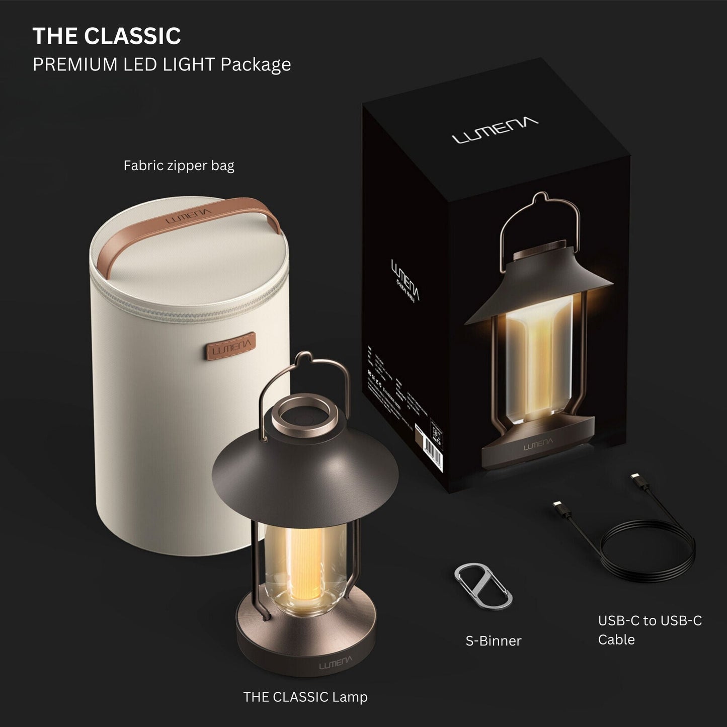 Cordless Rechargeable Lantern | Adjustable Brightness with USB-C Charging 5