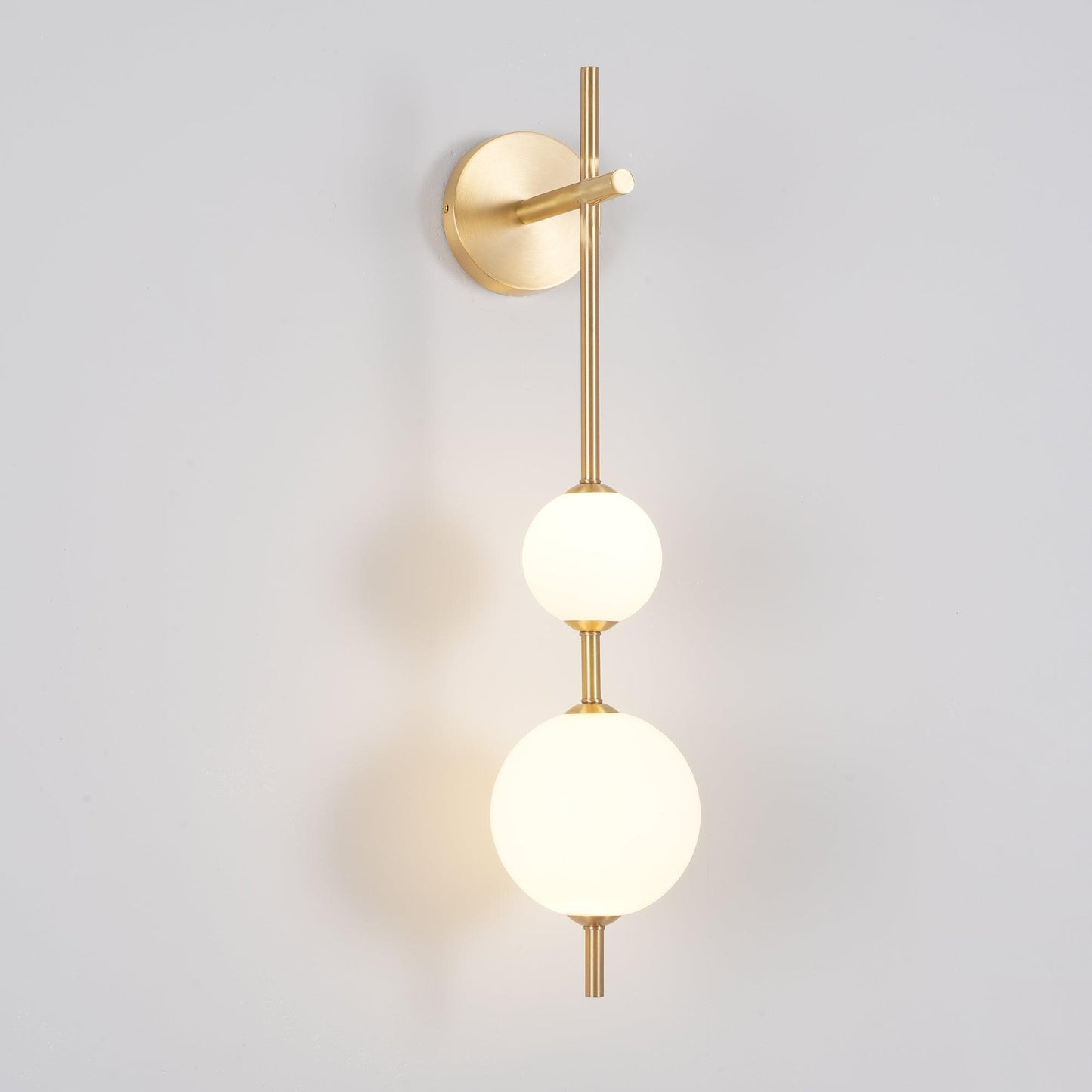 Vertical Glass Globe Wall Sconce | Dimmable Elegant Lighting with Gold Finish 1