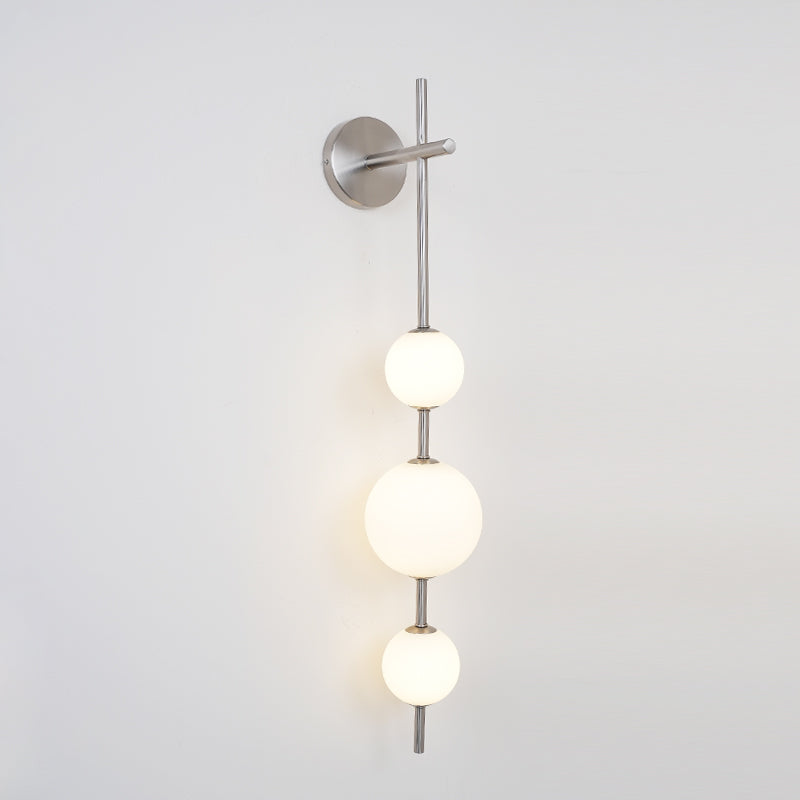 Vertical Glass Globe Wall Sconce | Dimmable Elegant Lighting with Gold Finish 14