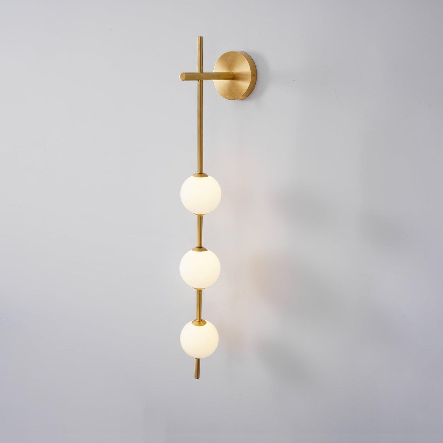 Vertical Glass Globe Wall Sconce | Dimmable Elegant Lighting with Gold Finish 15