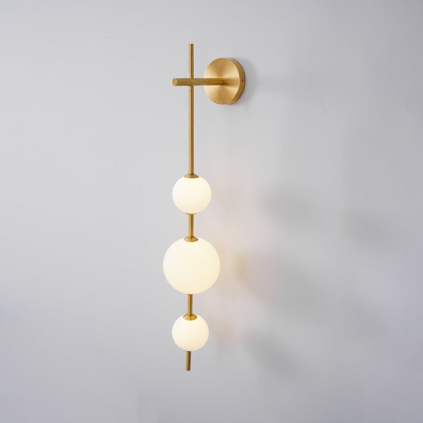 Vertical Glass Globe Wall Sconce | Dimmable Elegant Lighting with Gold Finish 16