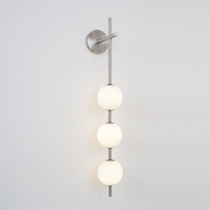 Vertical Glass Globe Wall Sconce | Dimmable Elegant Lighting with Gold Finish 17