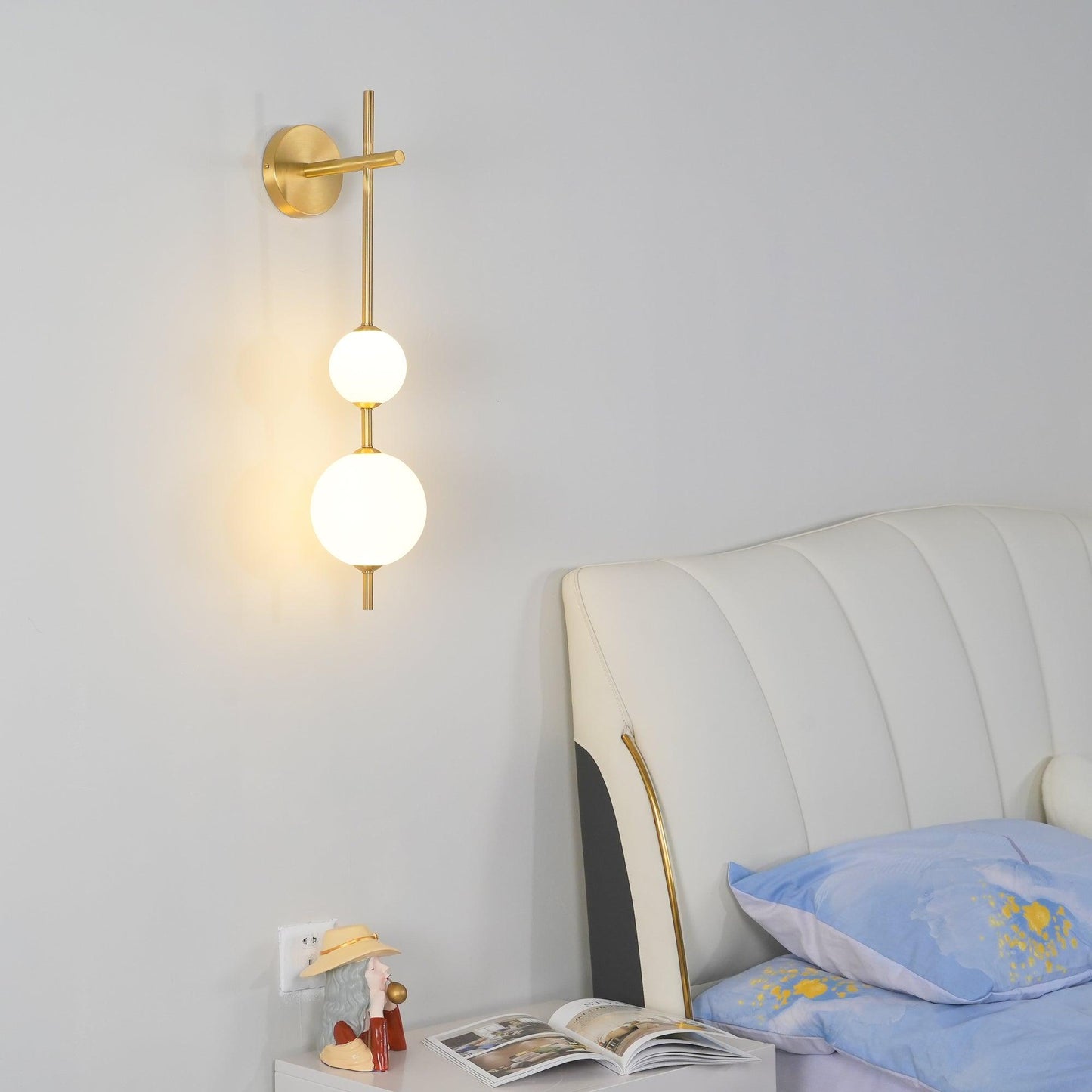 Vertical Glass Globe Wall Sconce | Dimmable Elegant Lighting with Gold Finish 7