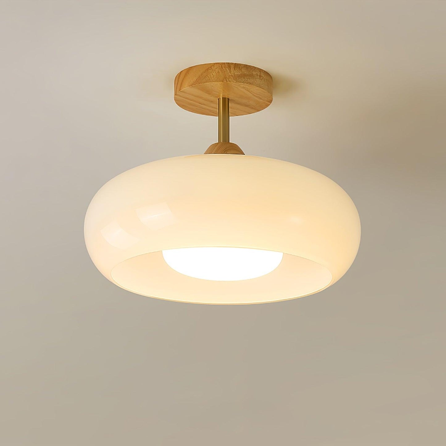 Vintage Bauhaus Ceiling Lamp | Elegant Glass Disc Design for Modern Spaces 4