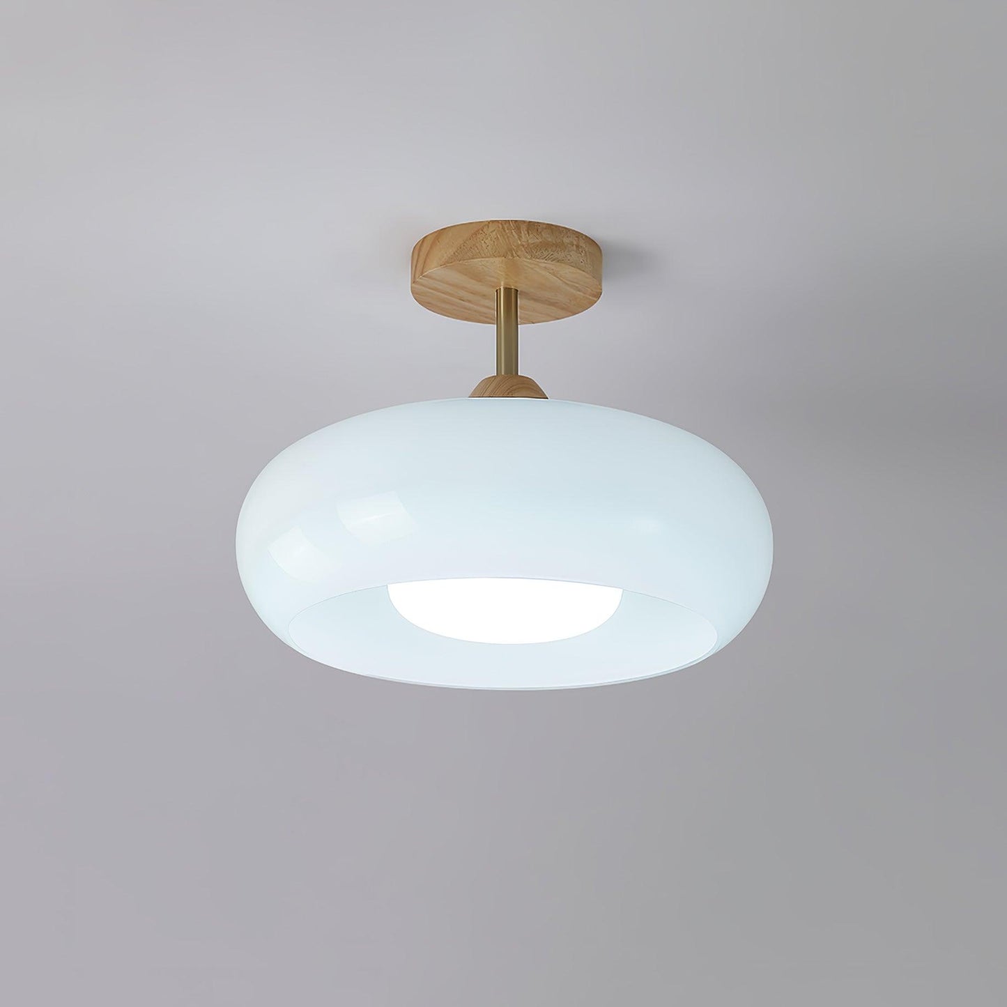 Vintage Bauhaus Ceiling Lamp | Elegant Glass Disc Design for Modern Spaces 8
