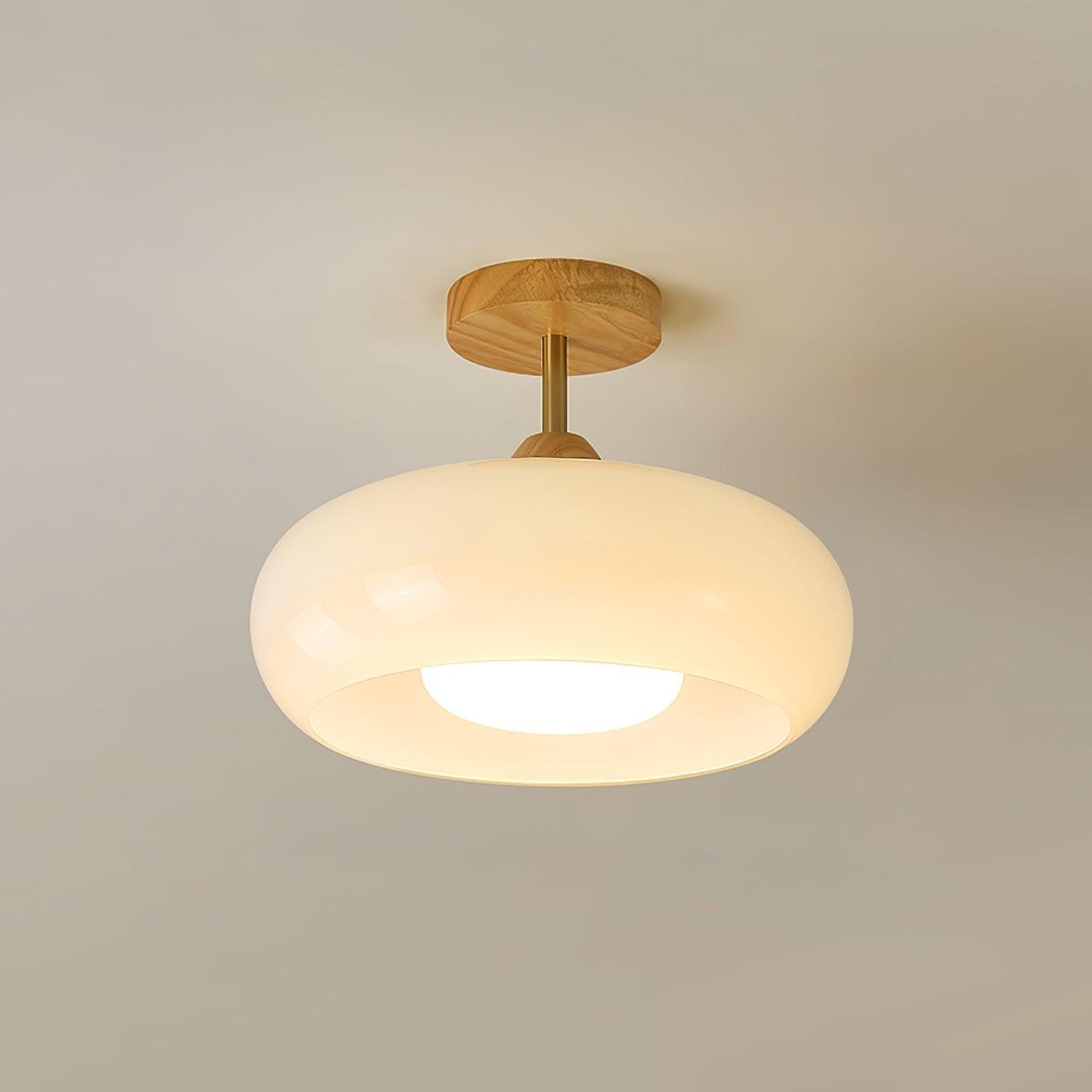 Vintage Bauhaus Ceiling Lamp | Elegant Glass Disc Design for Modern Spaces 9