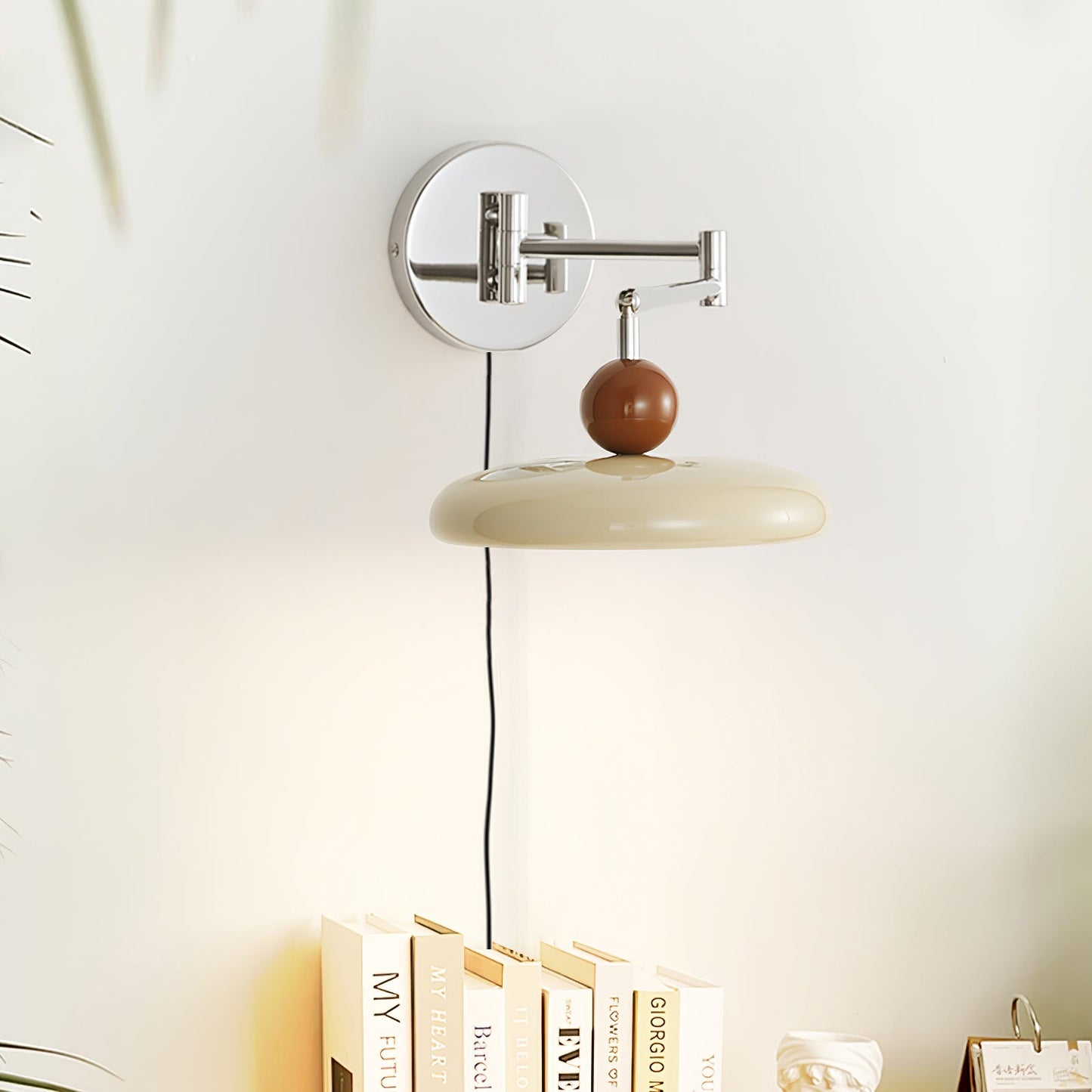 Plug-in Wall Lamp | Elegant Round Design with Integrated LED 4