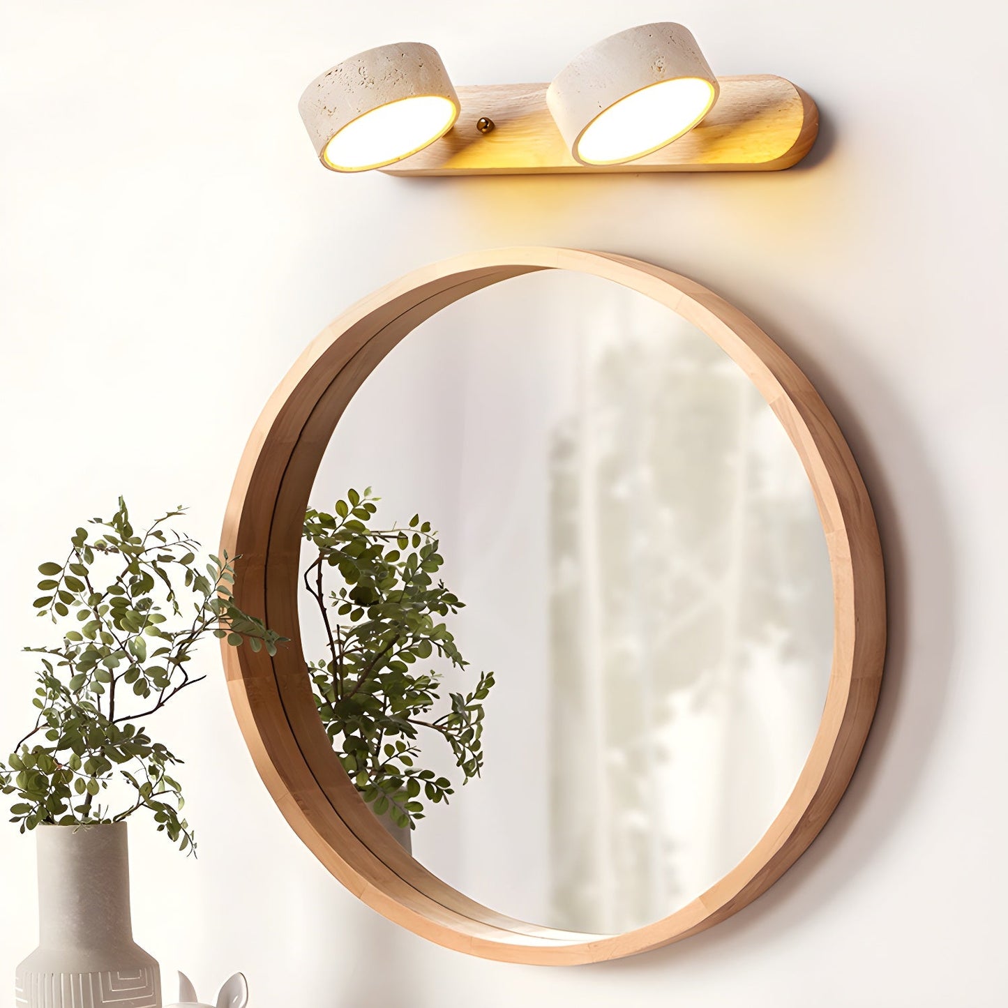 Wall Light Sconces | Elegant Dual Light Design with Natural Materials 3