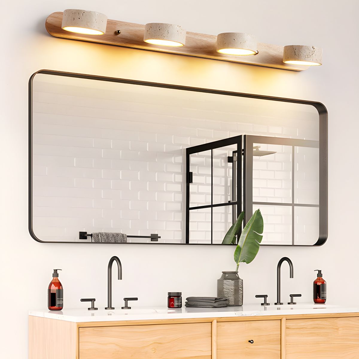 Wall Light Sconces | Elegant Dual Light Design with Natural Materials 5