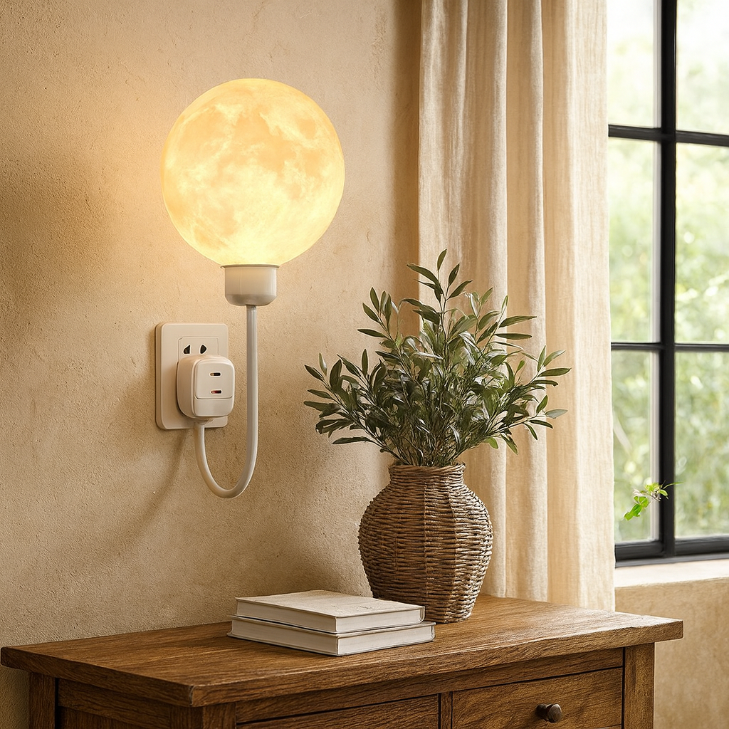 Wall Sconce Lighting | Contemporary Moon Design with Soft LED Glow 3
