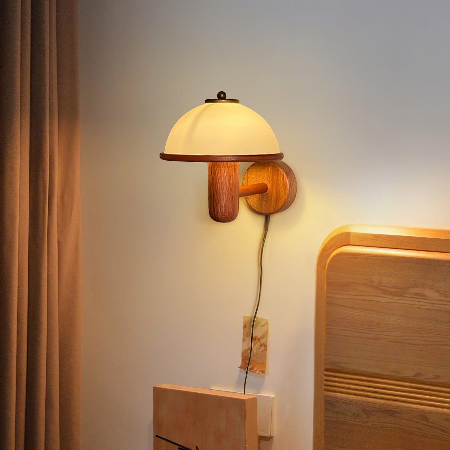 Wall Sconce Lighting | Elegant Oak Wood Finish with Soft Glow 2