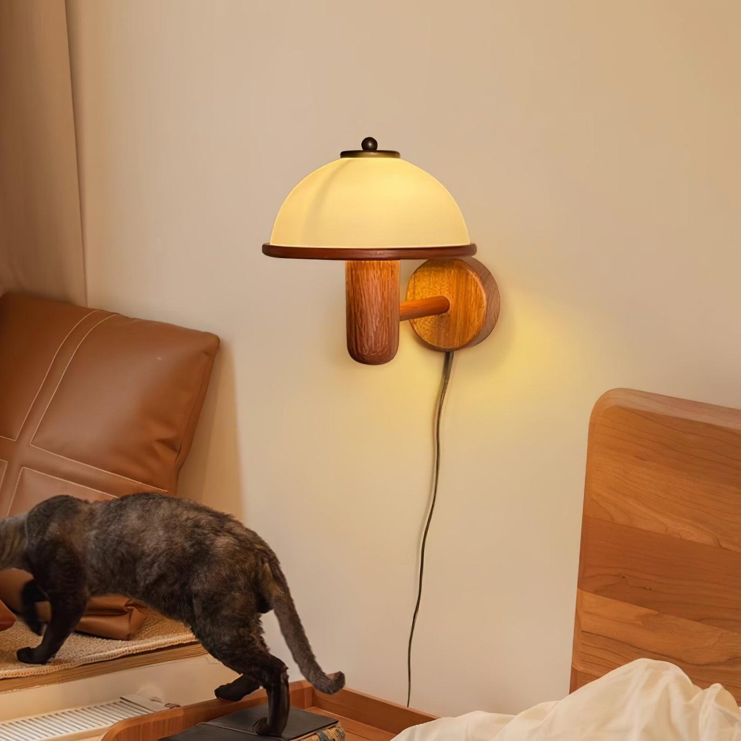 Wall Sconce Lighting | Elegant Oak Wood Finish with Soft Glow 3