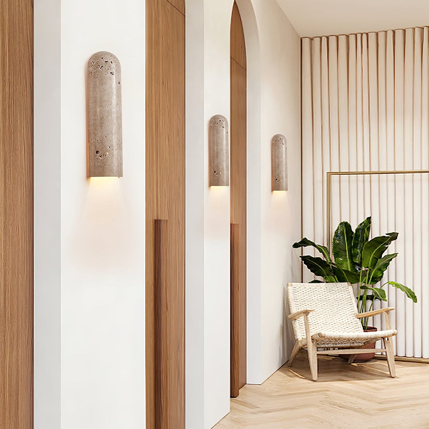 Wall Sconce | Natural Travertine with Soft Downlight for Modern Spaces 7