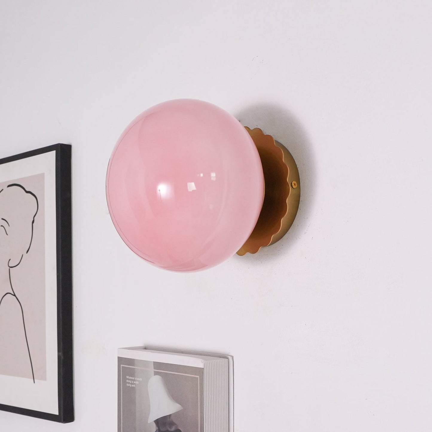 Wall Sconces | Stylish Pink Glass Diffuser with Dual Mounting Options 5
