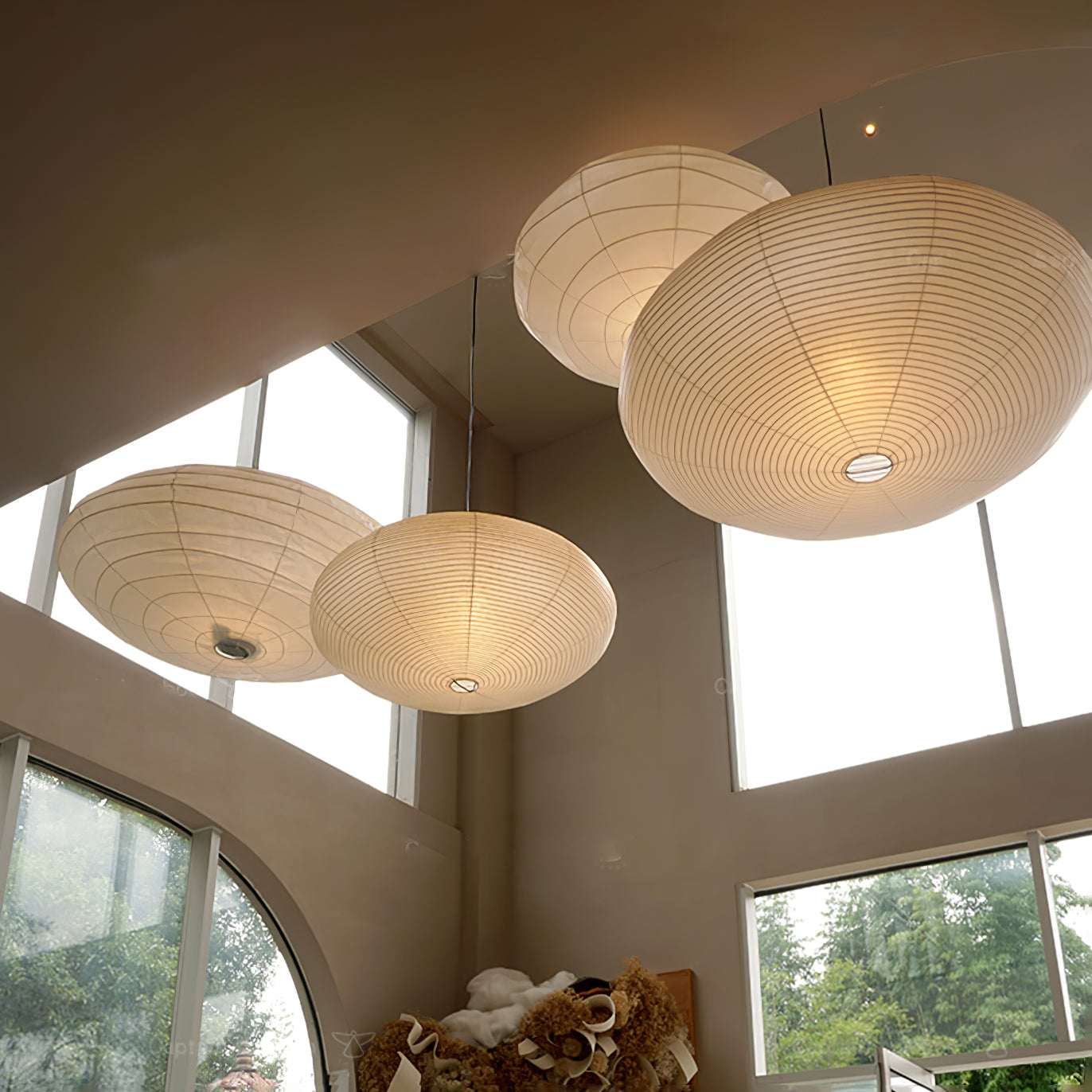Washi Paper Pendant Light | Handcrafted Mulberry Shade for Cozy Ambiance 3