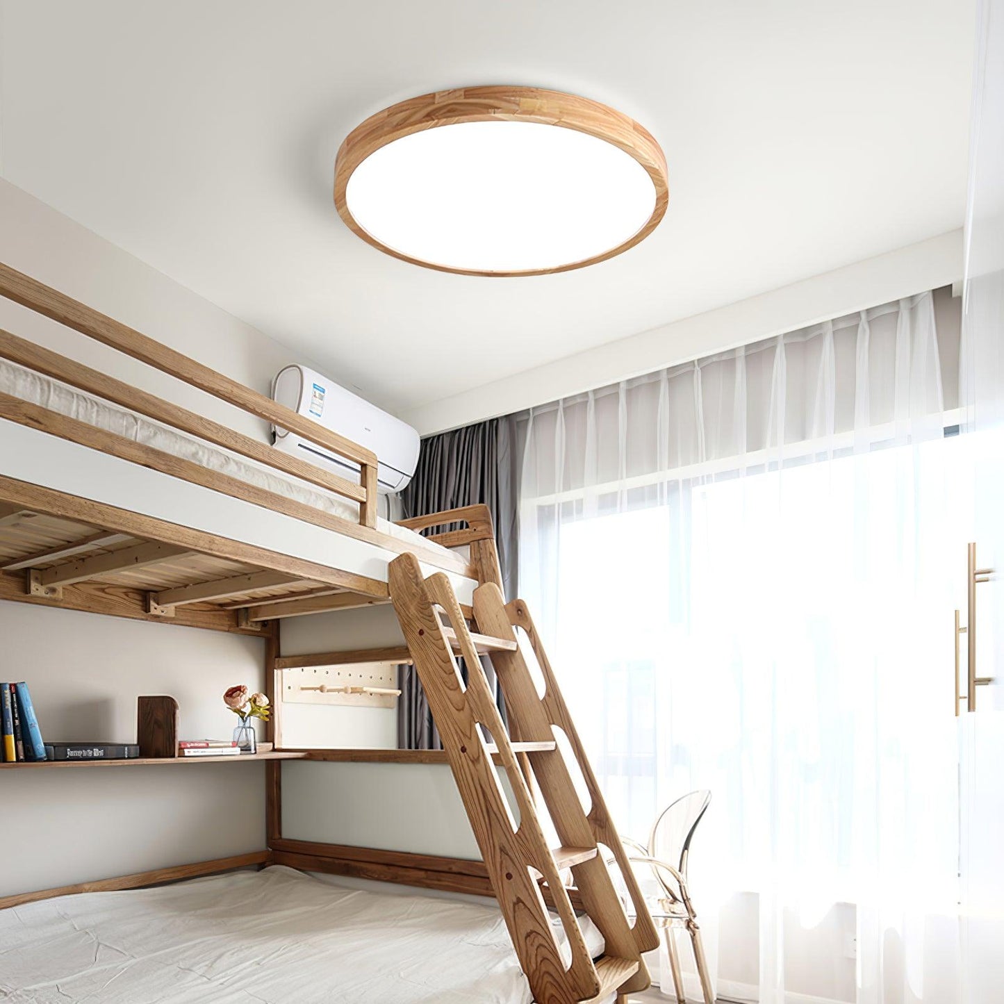 Wooden Geometric Ceiling Light | Adjustable LED with Modern Aesthetics 7