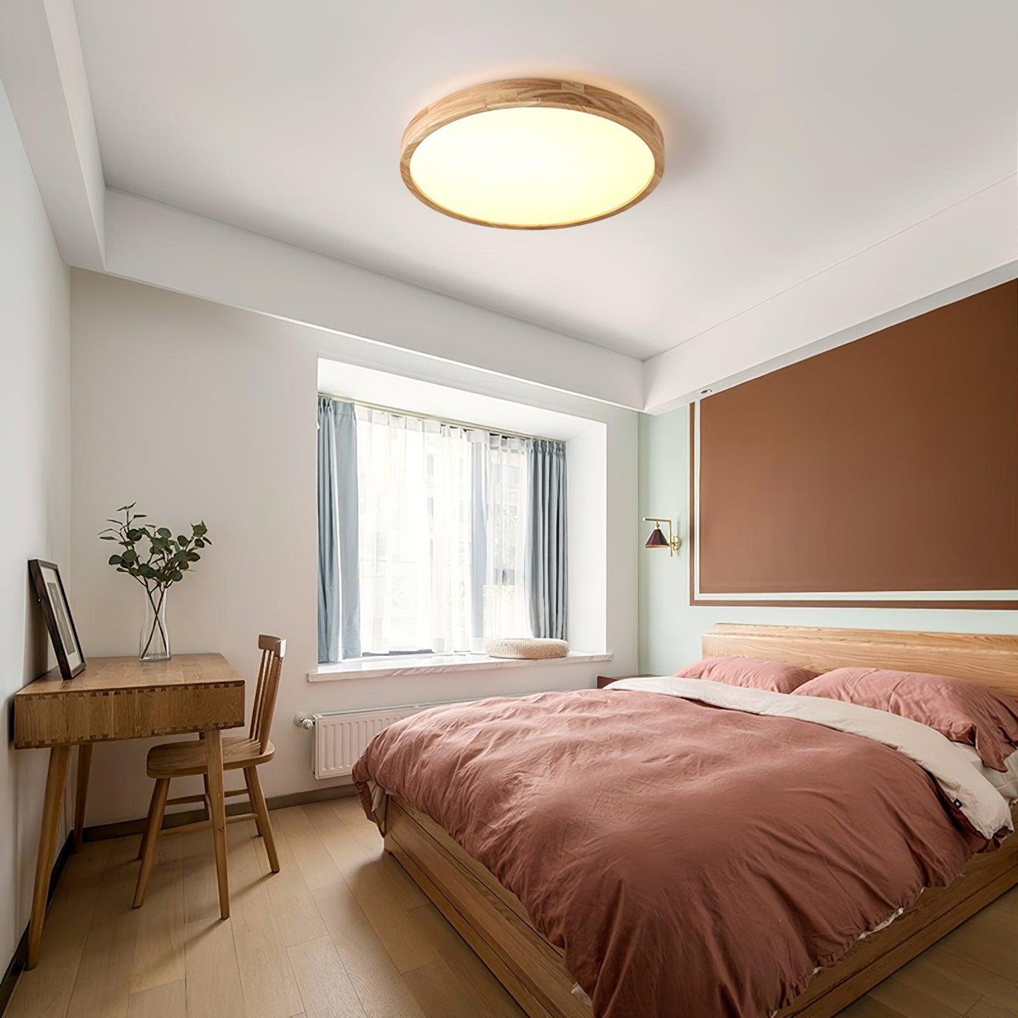 Wooden Geometric Ceiling Light | Adjustable LED with Modern Aesthetics 8