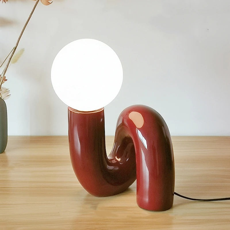 Postmodern Resin Curl Lamp | Artistic Design with Energy-Saving LED 6