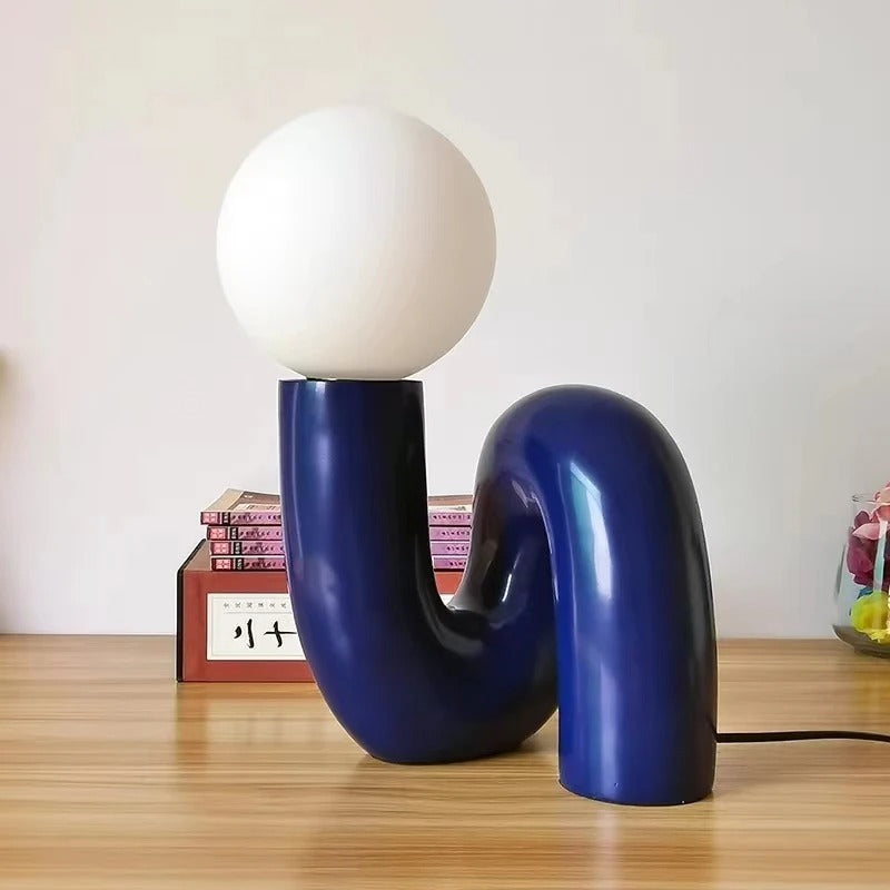 Postmodern Resin Curl Lamp | Artistic Design with Energy-Saving LED 7