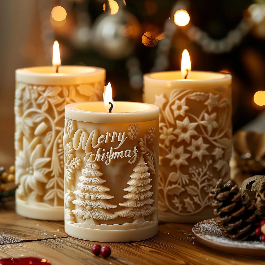 3D Candle Mold | Silicone Candle Molds for Elk, Pine Tree, Snowflake Designs 2