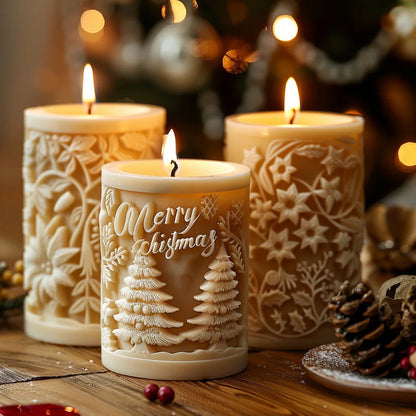 3D Candle Mold | Silicone Candle Molds for Elk, Pine Tree, Snowflake Designs 2