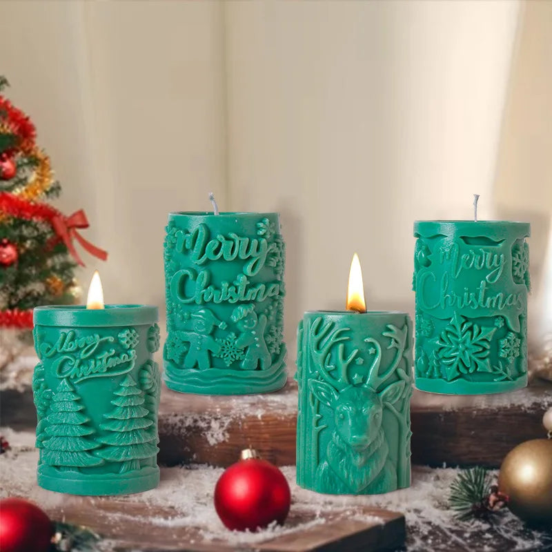 3D Candle Mold | Silicone Candle Molds for Elk, Pine Tree, Snowflake Designs 4