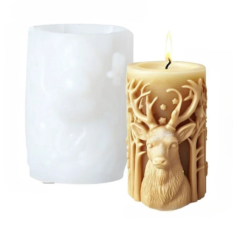 3D Candle Mold | Silicone Candle Molds for Elk, Pine Tree, Snowflake Designs 7
