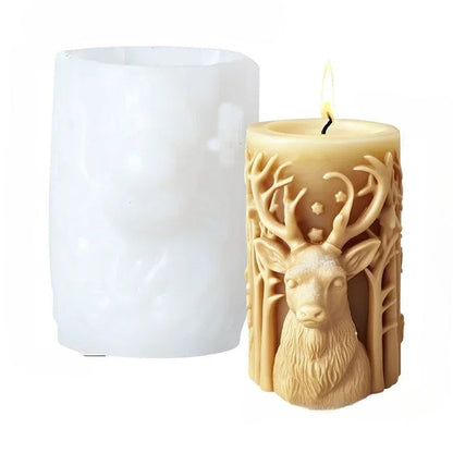 3D Candle Mold | Silicone Candle Molds for Elk, Pine Tree, Snowflake Designs 7