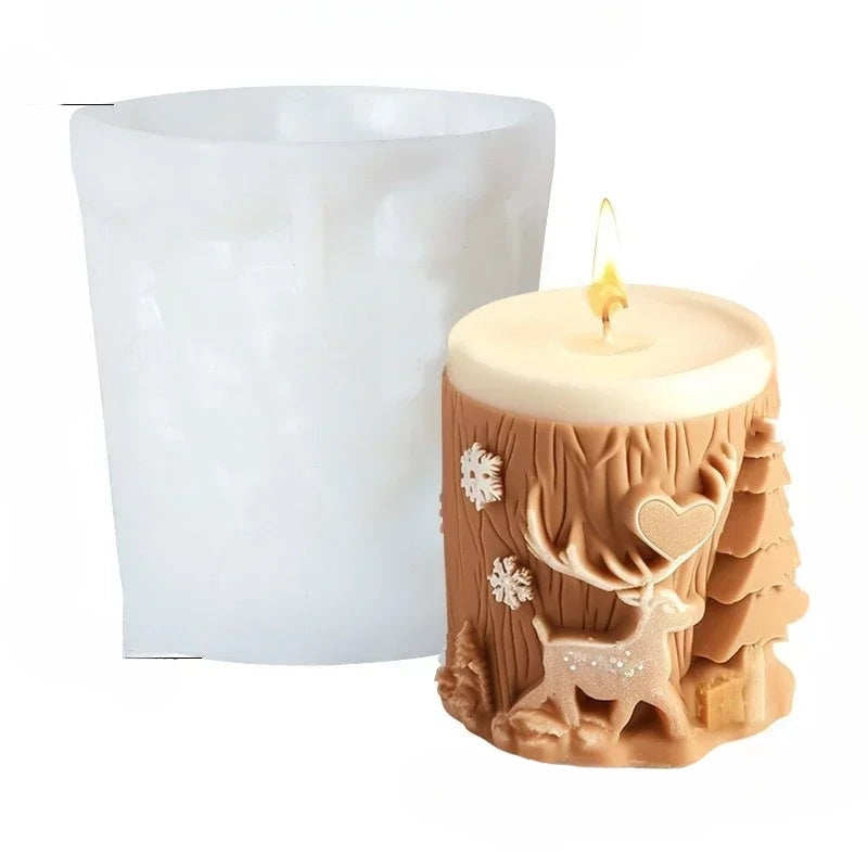 3D Candle Mold | Silicone Candle Molds for Elk, Pine Tree, Snowflake Designs 8