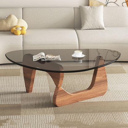 Modern Glass Coffee Table | Sleek Wood Base for Elegant Living Spaces 2